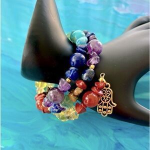 Chakra Healing Hamsa Bracelet